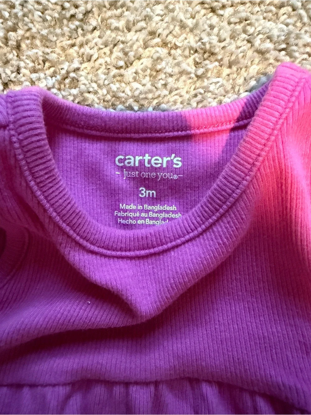 Carter's Bright Pink Ribbed Tank Dress